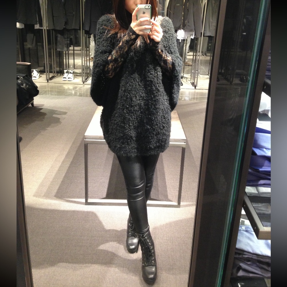 Zara Woman Black Oversized Sweater
